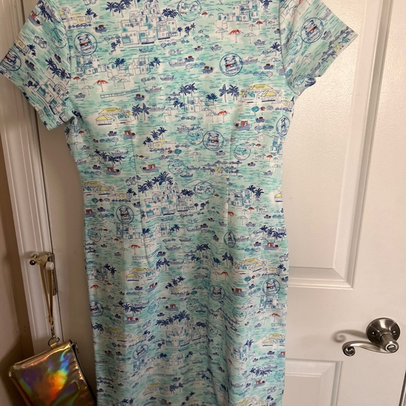 Talbots dress, Effortless dress good for travel,aqua,blue,green. - Picture 2 of 3